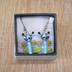 Earrings made of glass...