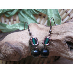 Earrings coiled glass beads...