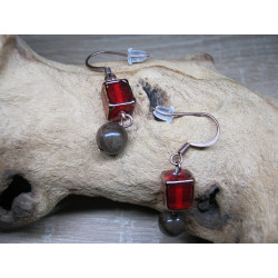 Earrings coiled glass beads...