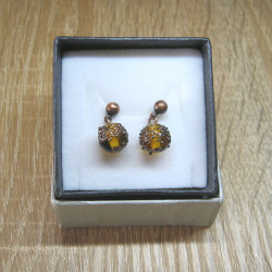 Earrings - coiled beads,...