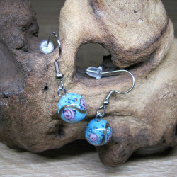 Earrings - coiled beads, steel