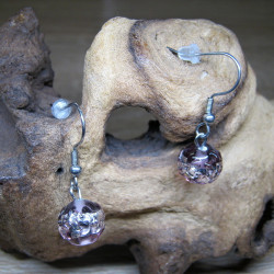 Earrings - coiled beads, steel